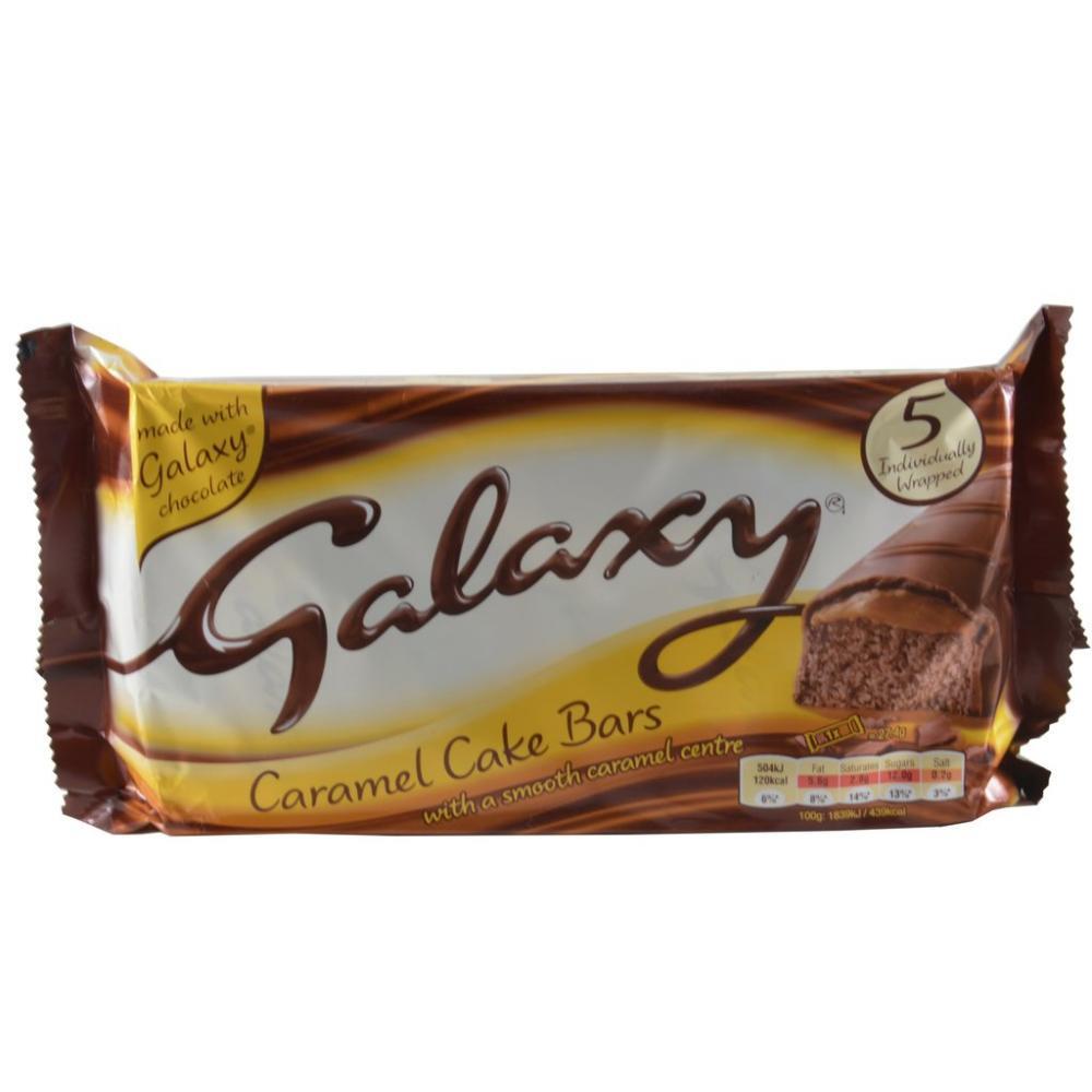 Galaxy Caramel Cake Bars 5 Pack (Nov - Dec 23) RRP 2 CLEARANCE XL 89p or 2 for 1.50
